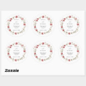 Pink Wild Flowers Wedding Sticker (Vel)