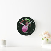 Pink Wild Lady Slipper Flower Personalized Ronde Klok (Huis)