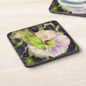 Pink Wild Morning Glory Flower Art Onderzetter (Linkerzijde)