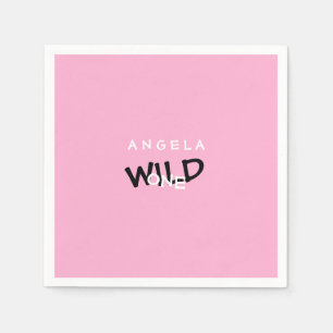 Pink Wild One gepersonaliseerde 1e verjaardag Servet