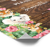 Pink Wild Rustic Safari Animals Favors Baby Shower Poster (Hoek)