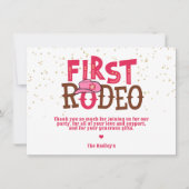 Pink Wild West Cowgirl 1e verjaardag Thankyou Notitiekaartje (Voorkant)