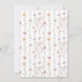 Pink Wildflower 1st Birthday Invitation Kaart (Achterkant)