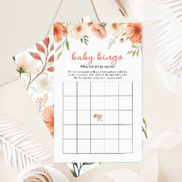 Pink Wildflower Baby Bingo Baby Shower Game