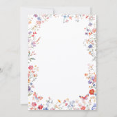 Pink Wildflower Baby in Bloom Baby Shower Kaart (Achterkant)