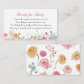 Pink Wildflower Baby Library Request Enclosure Informatiekaartje (Voorkant / Achterkant)
