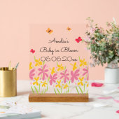 Pink Wildflower Baby Shower Acryl Bord (Huwelijk)