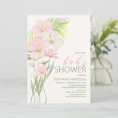 Pink Wildflower Baby shower Kaart (Staand voorkant)