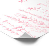 Pink Wildflower Baby Shower Welcome Sign Poster (Hoek)