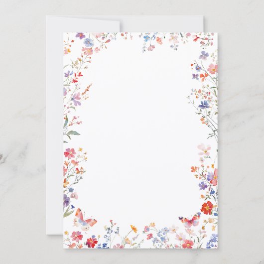 Pink Wildflower Birthday in Bloom Birthday Kaart (Achterkant)