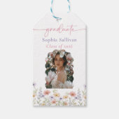 Pink Wildflower Bloom Graduation Party Cadeaulabel (Voorkant)