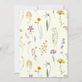 Pink Wildflower Boho Baby shower Uitnodiging (Achterkant)