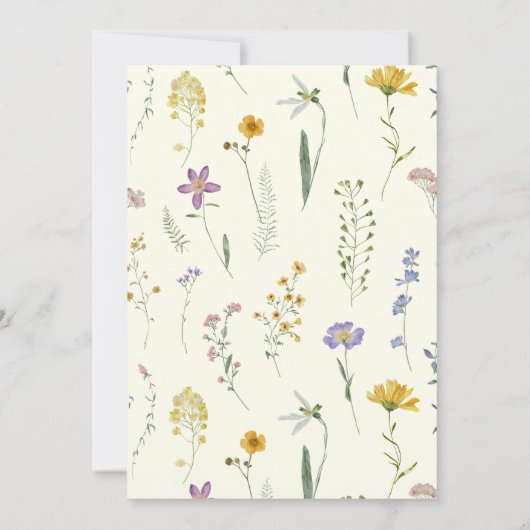 Pink Wildflower Boho Baby shower Uitnodiging (Achterkant)