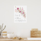 Pink Wildflower Bridal Shower Poster (Keuken)