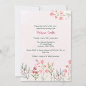 Pink Wildflower Garden Baby shower Uitnodiging (Voorkant)