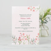 Pink Wildflower Garden Baby shower Uitnodiging (Staand voorkant)