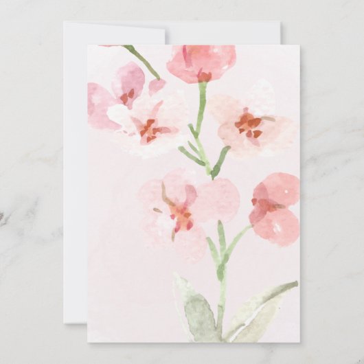 Pink Wildflower Garden Baby shower Uitnodiging (Achterkant)