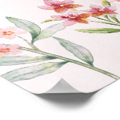 Pink Wildflower Garden Baby shower Welkomstbord Poster (Hoek)