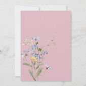 Pink Wildflower Garden Elegant Wedding Kaart (Achterkant)