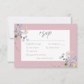 Pink Wildflower Garden Elegant Wedding RSVP Kaartje (Voorkant)