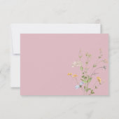 Pink Wildflower Garden Elegant Wedding RSVP Kaartje (Achterkant)