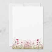 Pink Wildflower Girl Baby shower Uitnodiging (Achterkant)