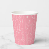 Pink Wildflower Party Cup | Floral Pattern Design Papieren Bekers (Achterkant)