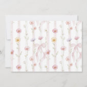 Pink Wildflower Photo 1st Birthday Invite Kaart (Achterkant)