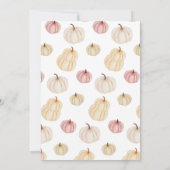 Pink Wildflower Pumpkin Baby Shower Kaart (Achterkant)