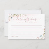 Pink Wildflower Rustic Boho date nacht ideeën spel Bedankkaart (Voorkant)