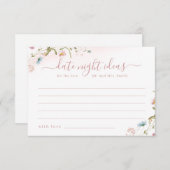 Pink Wildflower Rustic Boho date nacht ideeën spel Bedankkaart (Voorkant / Achterkant)