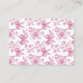 Pink Wildflower Tea Party Vrijgezellenfeest regist Informatiekaartje (Achterkant)