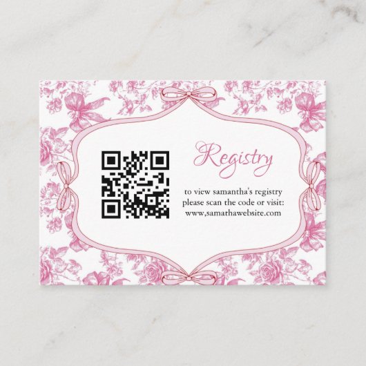 Pink Wildflower Tea Party Vrijgezellenfeest regist Informatiekaartje (Voorkant)