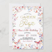 Pink Wildflower Teens Birthday Kaart (Voorkant)