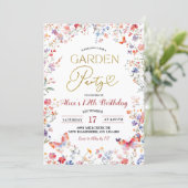 Pink Wildflower Teens Birthday Kaart (Staand voorkant)