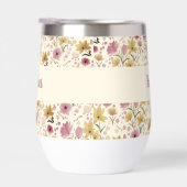 Pink Wildflower Watercolor Monogram Named (Rechts)