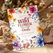 Pink Wildflower Wild One 1st verjaardag Uitnodigin Kaart