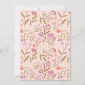 Pink Wildflowers Afstudeerfeest Kaart (Achterkant)