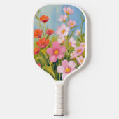 Pink Wildflowers | Watercolor Floral Painting Pickleball Paddle (Achterkant)