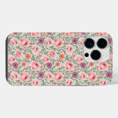 Pink Wildflowers Watercolor iPhone Hoesje (Achterkant horizontaal)