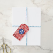 PINK WILLIAM MORRIS GIFT LABELS CUSTOM INITIAAL CADEAULABEL (Met Touw)