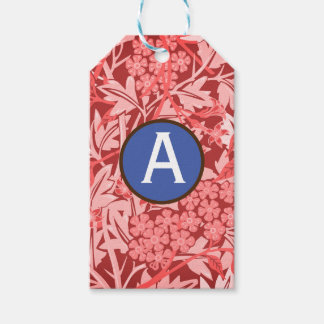 PINK WILLIAM MORRIS GIFT LABELS CUSTOM INITIAAL CADEAULABEL