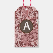 PINK WILLIAM MORRIS GIFT LABELS CUSTOM INITIAAL CADEAULABEL (Voorkant)