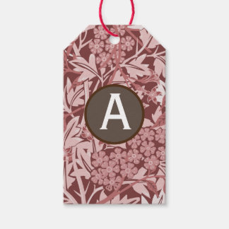 PINK WILLIAM MORRIS GIFT LABELS CUSTOM INITIAAL CADEAULABEL