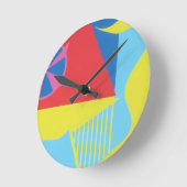 Pink Windmill Whimsy Modern Round Clock Ronde Klok (Hoek)
