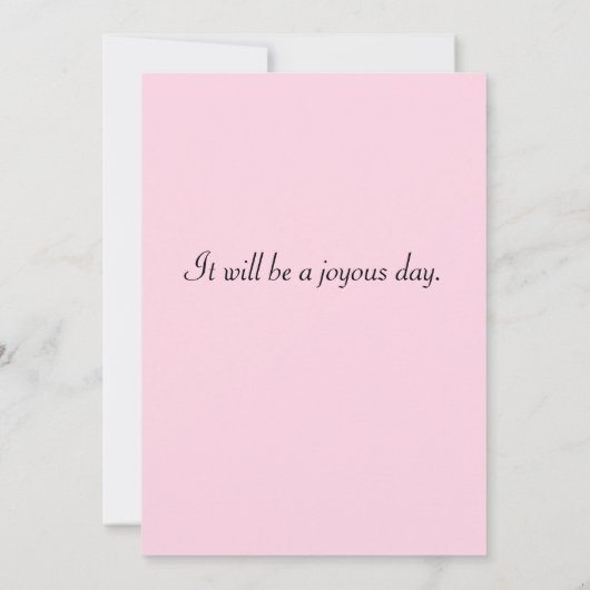 Pink Window Wedding Kaart (Achterkant)