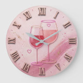Pink Wine Glass Grote Klok (Voorkant)
