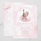 Pink Wine The Bride is Cloud Nine Bridal Shower Kaart (Voorkant / Achterkant)