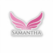 Pink wings cute girly Aviation  Sticker (Voorkant)