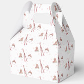 Pink Winter Après Bébé Ski Pattern Baby Shower  Bedankdoosjes (Voorkant)